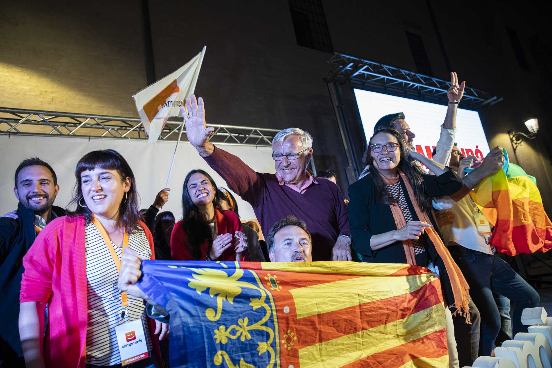 Compromís celebra la victoria de Joan Ribó en València (Fotos: EVA MÁÑEZ)
